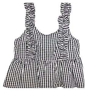 Black/White Gingham Tank Blouse